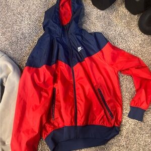 Nike Kids Two-Tone Red and Navy Raincoat